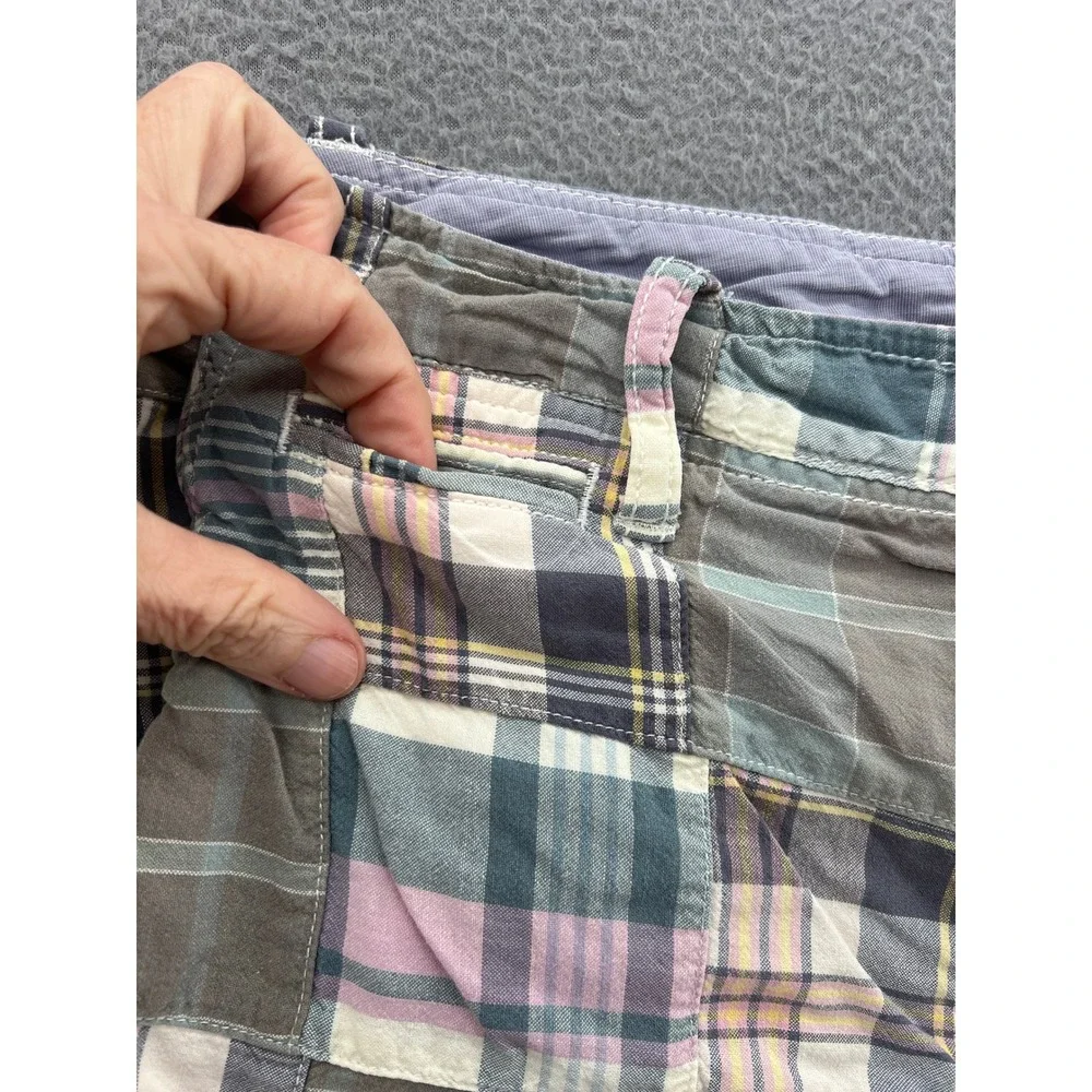 J. Crew Field Shorts Mens Sz 34 Patchwork Madras Plaid Multi Color Preppy Summer
